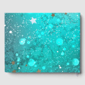 Mint Turquoise Foil Hintergrund Gästebuch (Rückseite)