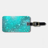 Mint Turquoise Foil Hintergrund Gepäckanhänger (Vorderseite horizontal)