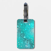 Mint Turquoise Foil Hintergrund Gepäckanhänger (Rückseite vertikal)