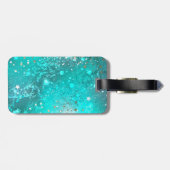 Mint Turquoise Foil Hintergrund Gepäckanhänger (Rückseite horizontal)