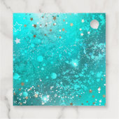 Mint Turquoise Foil Hintergrund Geschenkanhänger (Rückseite)