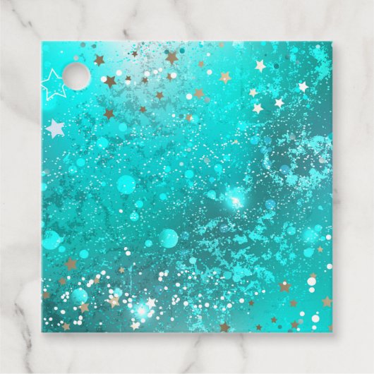 Mint Turquoise Foil Hintergrund Geschenkanhänger (Vorderseite)