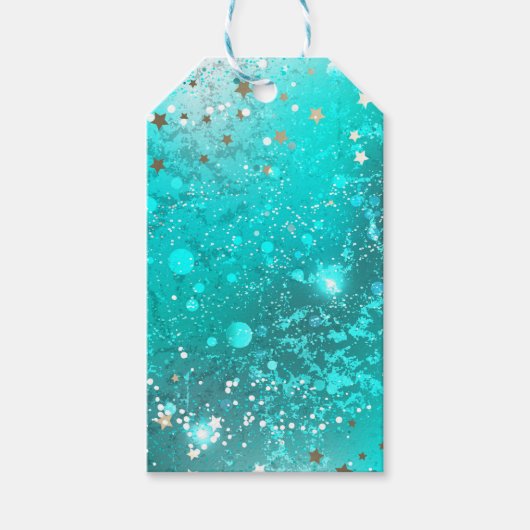 Mint Turquoise Foil Hintergrund Geschenkanhänger (Vorderseite)
