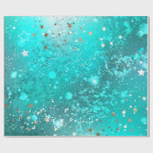 Mint Turquoise Foil Hintergrund Geschenkpapier (Flach)