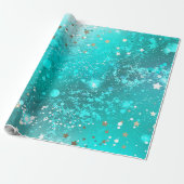 Mint Turquoise Foil Hintergrund Geschenkpapier (Ungerollt)