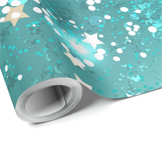 Mint Turquoise Foil Hintergrund Geschenkpapier (Rolleneckpunkt)
