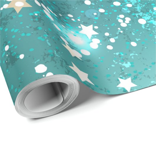 Mint Turquoise Foil Hintergrund Geschenkpapier (Rolleneckpunkt)