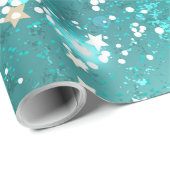 Mint Turquoise Foil Hintergrund Geschenkpapier (Rolleneckpunkt)