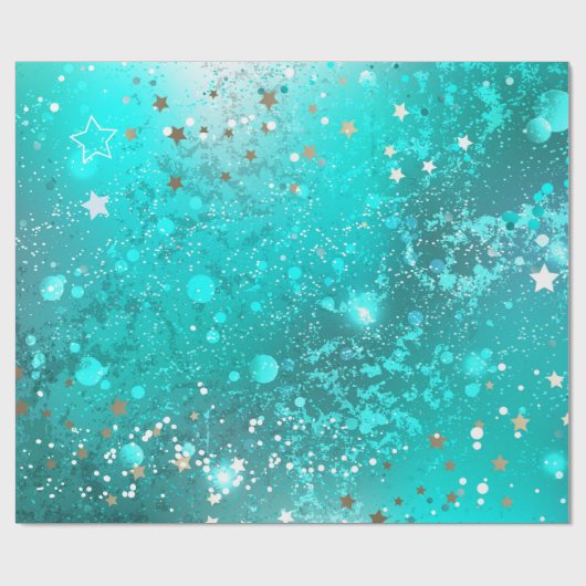 Mint Turquoise Foil Hintergrund Geschenkpapier (Flach)