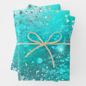 Mint Turquoise Foil Hintergrund Geschenkpapier Set (Beispiel)