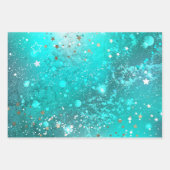Mint Turquoise Foil Hintergrund Geschenkpapier Set (Vorderseite)