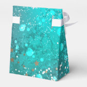 Mint Turquoise Foil Hintergrund Geschenkschachtel (Rückseite)