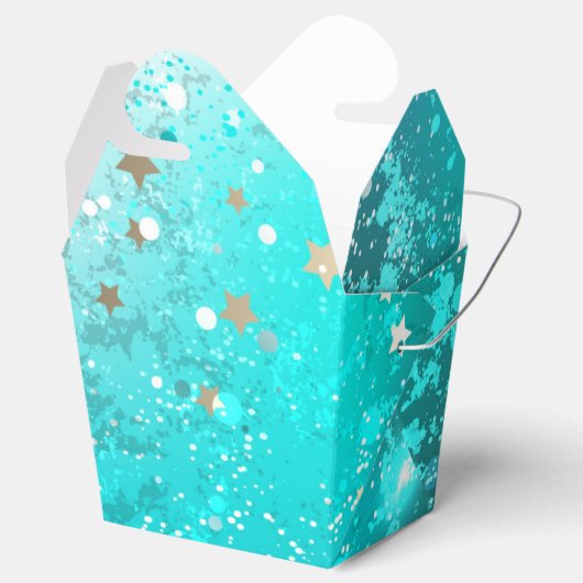 Mint Turquoise Foil Hintergrund Geschenkschachtel (Geöffnet)