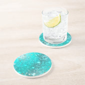 Mint Turquoise Foil Hintergrund Getränkeuntersetzer (Seite)