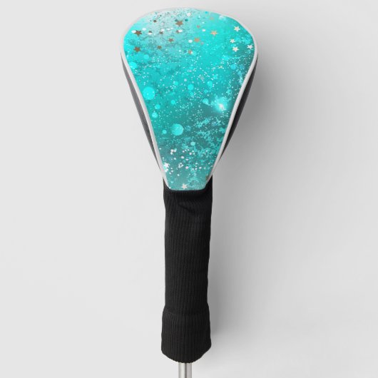 Mint Turquoise Foil Hintergrund Golf Headcover (Vorderseite)