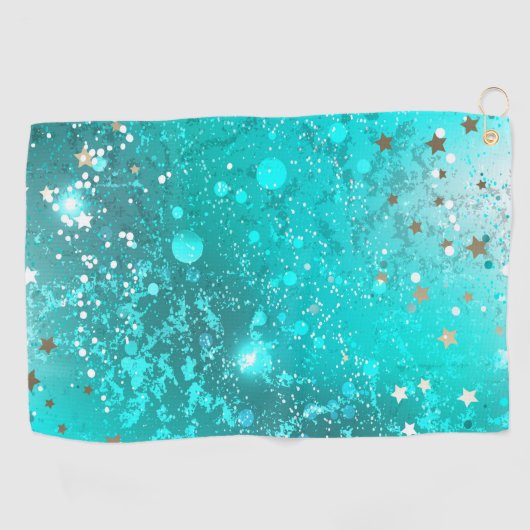 Mint Turquoise Foil Hintergrund Golfhandtuch (Horizontal)