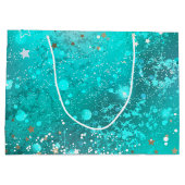 Mint Turquoise Foil Hintergrund Große Geschenktüte (Rückseite)