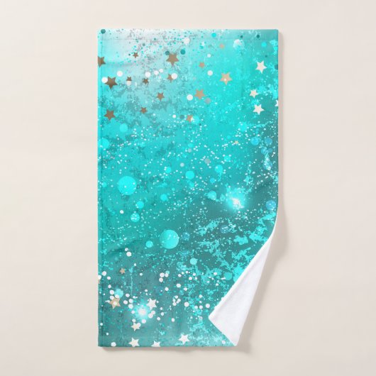 Mint Turquoise Foil Hintergrund Handtuch (Handtuch)