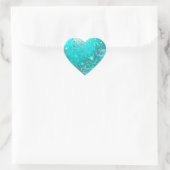 Mint Turquoise Foil Hintergrund Herz-Aufkleber (Tasche)
