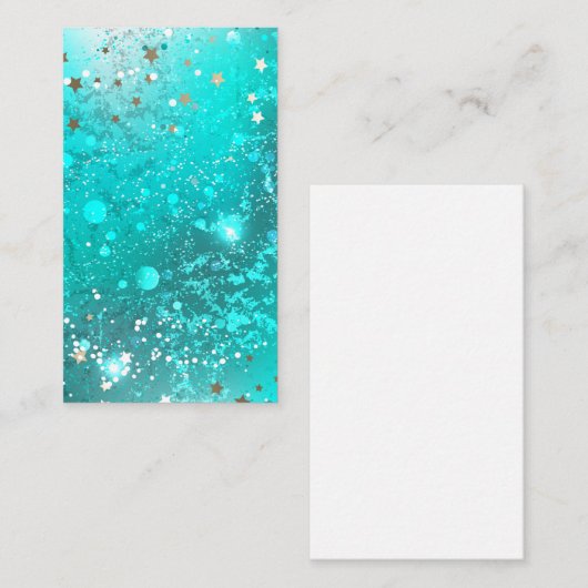 Mint Turquoise Foil Hintergrund Hinweiskarte (Vorne/Hinten)
