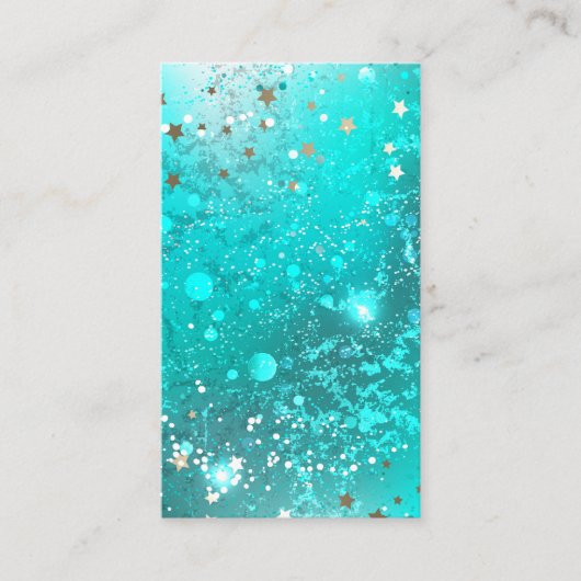 Mint Turquoise Foil Hintergrund Hinweiskarte (Vorderseite)