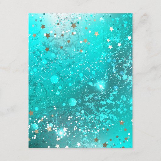 Mint Turquoise Foil Hintergrund Hinweiskarte (Vorderseite)