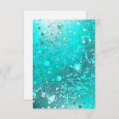 Mint Turquoise Foil Hintergrund Hinweiskarte (Vorne/Hinten)