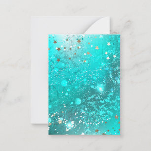Mint Turquoise Foil Hintergrund Hinweiskarte