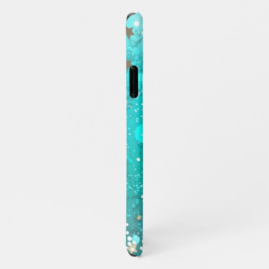 Mint Turquoise Foil Hintergrund iPhone Hülle (Rechte Seite)