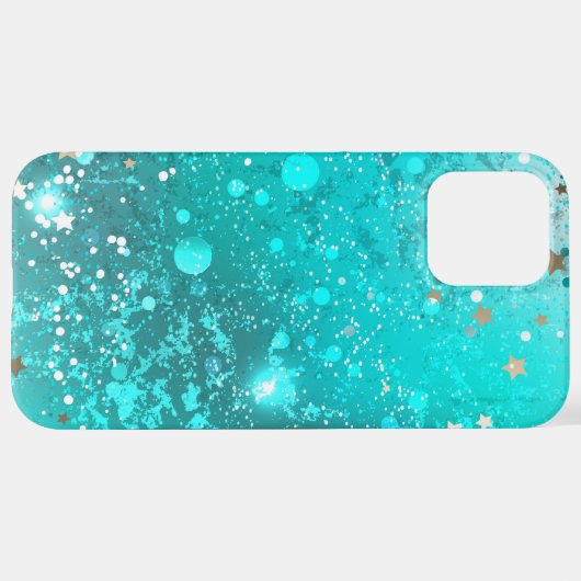 Mint Turquoise Foil Hintergrund iPhone Hülle (Hinten horizontal)