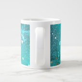 Mint Turquoise Foil Hintergrund Jumbo-Tasse (Rückseite)