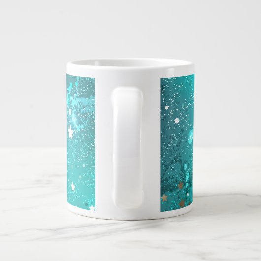 Mint Turquoise Foil Hintergrund Jumbo-Tasse (Rückseite)