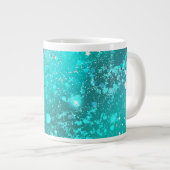 Mint Turquoise Foil Hintergrund Jumbo-Tasse (Vorderseite Rechts)