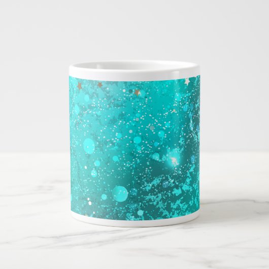 Mint Turquoise Foil Hintergrund Jumbo-Tasse (Vorderseite)