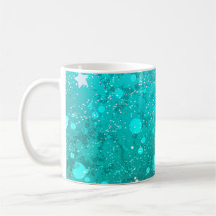 Mint Turquoise Foil Hintergrund Kaffeetasse