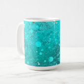 Mint Turquoise Foil Hintergrund Kaffeetasse (Vorderseite Links)