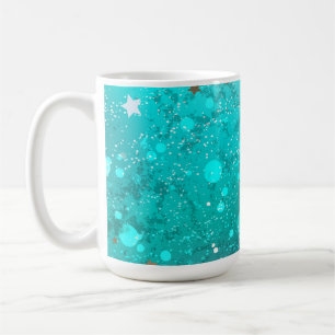 Mint Turquoise Foil Hintergrund Kaffeetasse