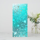 Mint Turquoise Foil Hintergrund Karte (Stehend Vorderseite)