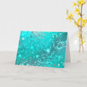 Mint Turquoise Foil Hintergrund Karte (Gelbe Blume)