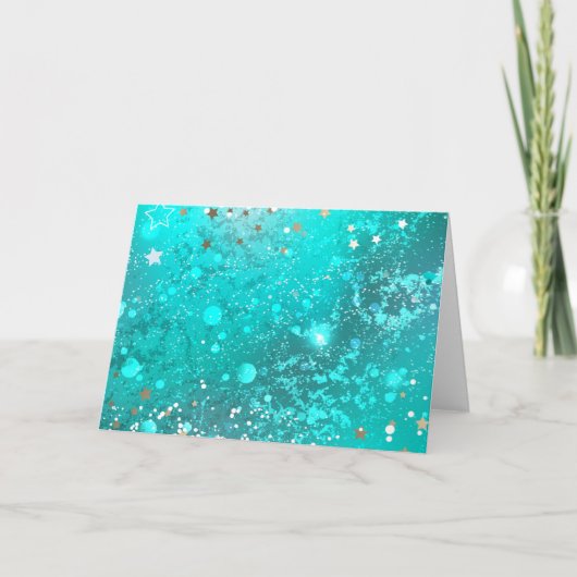 Mint Turquoise Foil Hintergrund Karte (Vorderseite)