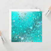 Mint Turquoise Foil Hintergrund Karte (Vorderseite/Rückseite Beispiel)