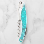 Mint Turquoise Foil Hintergrund Kellnermesser (Vorderseite)