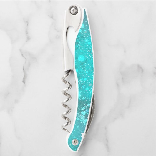 Mint Turquoise Foil Hintergrund Kellnermesser (Vorderseite)