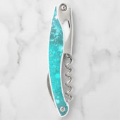 Mint Turquoise Foil Hintergrund Kellnermesser (Rückseite)