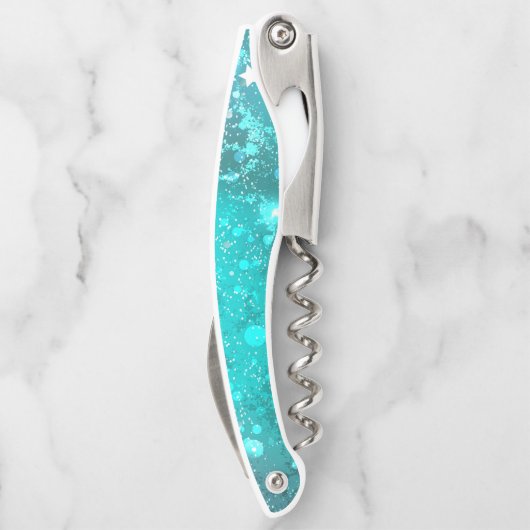 Mint Turquoise Foil Hintergrund Kellnermesser (Rückseite)