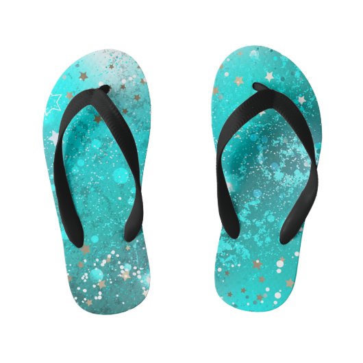 Mint Turquoise Foil Hintergrund Kinderbadesandalen (Fußbett)