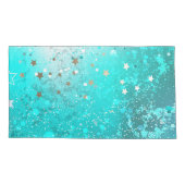 Mint Turquoise Foil Hintergrund Kissenbezug (Rückseite-Links)