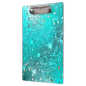 Mint Turquoise Foil Hintergrund Klemmbrett (Links)