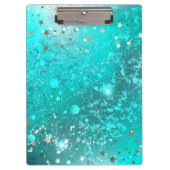 Mint Turquoise Foil Hintergrund Klemmbrett (Vorderseite)