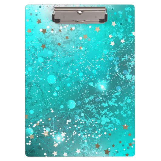 Mint Turquoise Foil Hintergrund Klemmbrett (Vorderseite)